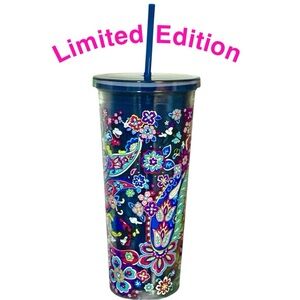 Vera Bradley Disney Sensational Six Paisley 24oz Double Wall Tumbler w/ Straw